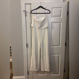 White Strapless Lulus Jumpsuit